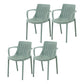 Contemporary Style Kitchen Dining Chairs Plastic Dining Stackable Arm Chairs Gray-Green 4 Piece Set Clearhalo ' kitchen&dining_furn' 'Dining Chairs' 'Dining Tables & Seating' 'dining_chair' 'furn' 'furn_dining_chair' 'Furniture' 'furniture_dining_chair' 'Kitchen & Dining Furniture' 'kitchen' 4008868