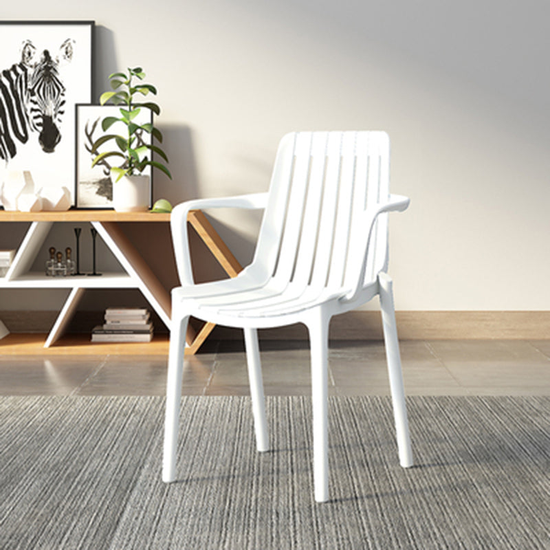 Contemporary Style Kitchen Dining Chairs Plastic Dining Stackable Arm Chairs White 1 Piece Clearhalo ' kitchen&dining_furn' 'Dining Chairs' 'Dining Tables & Seating' 'dining_chair' 'furn' 'furn_dining_chair' 'Furniture' 'furniture_dining_chair' 'Kitchen & Dining Furniture' 'kitchen' 4008869
