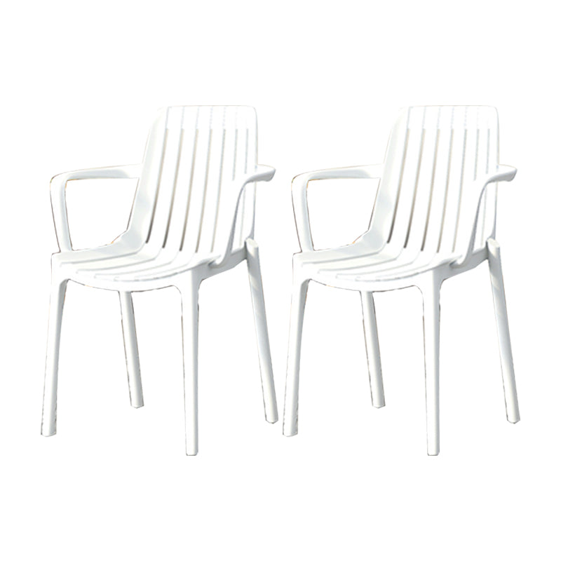 Contemporary Style Kitchen Dining Chairs Plastic Dining Stackable Arm Chairs White 2 Piece Set Clearhalo ' kitchen&dining_furn' 'Dining Chairs' 'Dining Tables & Seating' 'dining_chair' 'furn' 'furn_dining_chair' 'Furniture' 'furniture_dining_chair' 'Kitchen & Dining Furniture' 'kitchen' 4008870