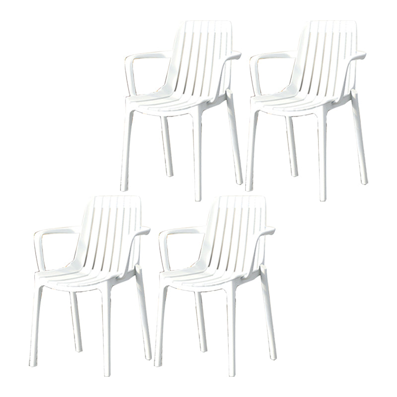 Contemporary Style Kitchen Dining Chairs Plastic Dining Stackable Arm Chairs White 4 Piece Set Clearhalo ' kitchen&dining_furn' 'Dining Chairs' 'Dining Tables & Seating' 'dining_chair' 'furn' 'furn_dining_chair' 'Furniture' 'furniture_dining_chair' 'Kitchen & Dining Furniture' 'kitchen' 4008871