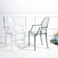 Contemporary Plastic Restaurant Arm Chair Transparent Open Back Dining Chair (Set of 4) Clearhalo ' kitchen&dining_furn' 'Dining Chairs' 'Dining Tables & Seating' 'dining_chair' 'furn' 'furn_dining_chair' 'Furniture' 'furniture_dining_chair' 'Kitchen & Dining Furniture' 'kitchen' 4008874