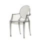Contemporary Plastic Restaurant Arm Chair Transparent Open Back Dining Chair (Set of 4) Clearhalo ' kitchen&dining_furn' 'Dining Chairs' 'Dining Tables & Seating' 'dining_chair' 'furn' 'furn_dining_chair' 'Furniture' 'furniture_dining_chair' 'Kitchen & Dining Furniture' 'kitchen' 4008877
