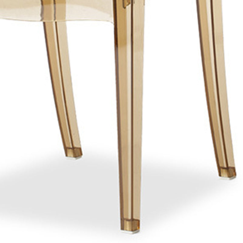 Contemporary Plastic Restaurant Arm Chair Transparent Open Back Dining Chair (Set of 4) Clearhalo ' kitchen&dining_furn' 'Dining Chairs' 'Dining Tables & Seating' 'dining_chair' 'furn' 'furn_dining_chair' 'Furniture' 'furniture_dining_chair' 'Kitchen & Dining Furniture' 'kitchen' 4008878