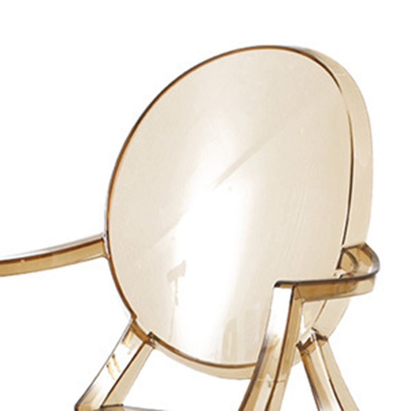 Contemporary Plastic Restaurant Arm Chair Transparent Open Back Dining Chair (Set of 4) Clearhalo ' kitchen&dining_furn' 'Dining Chairs' 'Dining Tables & Seating' 'dining_chair' 'furn' 'furn_dining_chair' 'Furniture' 'furniture_dining_chair' 'Kitchen & Dining Furniture' 'kitchen' 4008879