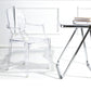 Contemporary Plastic Restaurant Arm Chair Transparent Open Back Dining Chair (Set of 4) Clearhalo ' kitchen&dining_furn' 'Dining Chairs' 'Dining Tables & Seating' 'dining_chair' 'furn' 'furn_dining_chair' 'Furniture' 'furniture_dining_chair' 'Kitchen & Dining Furniture' 'kitchen' 4008883