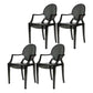 Contemporary Plastic Restaurant Arm Chair Transparent Open Back Dining Chair (Set of 4) Dark Gray Clearhalo ' kitchen&dining_furn' 'Dining Chairs' 'Dining Tables & Seating' 'dining_chair' 'furn' 'furn_dining_chair' 'Furniture' 'furniture_dining_chair' 'Kitchen & Dining Furniture' 'kitchen' 4008884