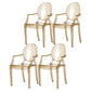 Contemporary Plastic Restaurant Arm Chair Transparent Open Back Dining Chair (Set of 4) Amber Clearhalo ' kitchen&dining_furn' 'Dining Chairs' 'Dining Tables & Seating' 'dining_chair' 'furn' 'furn_dining_chair' 'Furniture' 'furniture_dining_chair' 'Kitchen & Dining Furniture' 'kitchen' 4008887