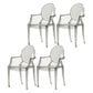 Contemporary Plastic Restaurant Arm Chair Transparent Open Back Dining Chair (Set of 4) Smoke Gray Clearhalo ' kitchen&dining_furn' 'Dining Chairs' 'Dining Tables & Seating' 'dining_chair' 'furn' 'furn_dining_chair' 'Furniture' 'furniture_dining_chair' 'Kitchen & Dining Furniture' 'kitchen' 4008888