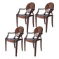 Contemporary Plastic Restaurant Arm Chair Transparent Open Back Dining Chair (Set of 4) Brown Clearhalo ' kitchen&dining_furn' 'Dining Chairs' 'Dining Tables & Seating' 'dining_chair' 'furn' 'furn_dining_chair' 'Furniture' 'furniture_dining_chair' 'Kitchen & Dining Furniture' 'kitchen' 4008890
