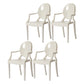 Contemporary Plastic Restaurant Arm Chair Transparent Open Back Dining Chair (Set of 4) White Clearhalo ' kitchen&dining_furn' 'Dining Chairs' 'Dining Tables & Seating' 'dining_chair' 'furn' 'furn_dining_chair' 'Furniture' 'furniture_dining_chair' 'Kitchen & Dining Furniture' 'kitchen' 4008891