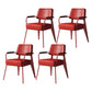 Indoor Scandinavian Arm Chair Open Back Upholstered Metal Dining Room Chair Red 4 Piece Set Clearhalo ' kitchen&dining_furn' 'Dining Chairs' 'Dining Tables & Seating' 'dining_chair' 'furn' 'furn_dining_chair' 'Furniture' 'furniture_dining_chair' 'Kitchen & Dining Furniture' 'kitchen' 4008897