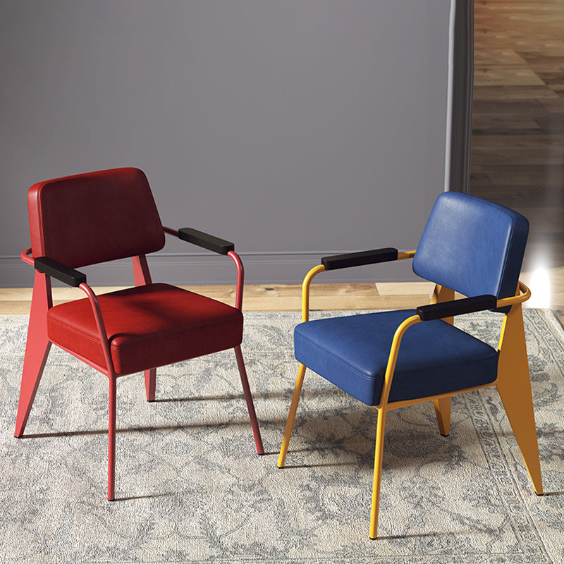 Indoor Scandinavian Arm Chair Open Back Upholstered Metal Dining Room Chair Clearhalo ' kitchen&dining_furn' 'Dining Chairs' 'Dining Tables & Seating' 'dining_chair' 'furn' 'furn_dining_chair' 'Furniture' 'furniture_dining_chair' 'Kitchen & Dining Furniture' 'kitchen' 4008898