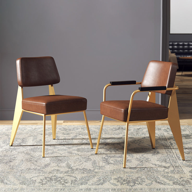 Indoor Scandinavian Arm Chair Open Back Upholstered Metal Dining Room Chair Clearhalo ' kitchen&dining_furn' 'Dining Chairs' 'Dining Tables & Seating' 'dining_chair' 'furn' 'furn_dining_chair' 'Furniture' 'furniture_dining_chair' 'Kitchen & Dining Furniture' 'kitchen' 4008899