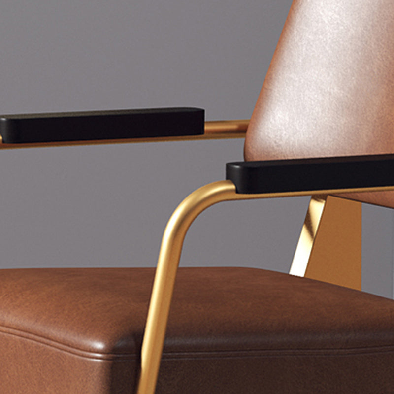 Indoor Scandinavian Arm Chair Open Back Upholstered Metal Dining Room Chair Clearhalo ' kitchen&dining_furn' 'Dining Chairs' 'Dining Tables & Seating' 'dining_chair' 'furn' 'furn_dining_chair' 'Furniture' 'furniture_dining_chair' 'Kitchen & Dining Furniture' 'kitchen' 4008901