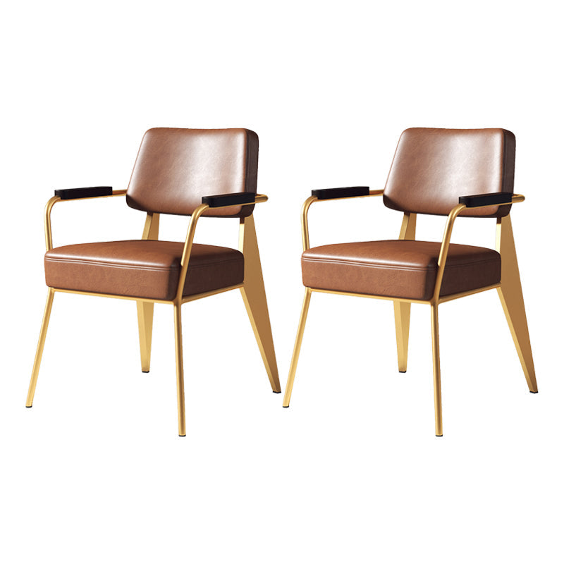 Indoor Scandinavian Arm Chair Open Back Upholstered Metal Dining Room Chair Coffee 2 Piece Set Clearhalo ' kitchen&dining_furn' 'Dining Chairs' 'Dining Tables & Seating' 'dining_chair' 'furn' 'furn_dining_chair' 'Furniture' 'furniture_dining_chair' 'Kitchen & Dining Furniture' 'kitchen' 4008902