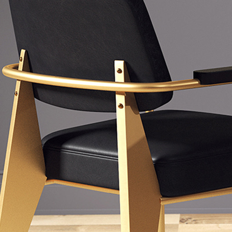 Indoor Scandinavian Arm Chair Open Back Upholstered Metal Dining Room Chair Clearhalo ' kitchen&dining_furn' 'Dining Chairs' 'Dining Tables & Seating' 'dining_chair' 'furn' 'furn_dining_chair' 'Furniture' 'furniture_dining_chair' 'Kitchen & Dining Furniture' 'kitchen' 4008903