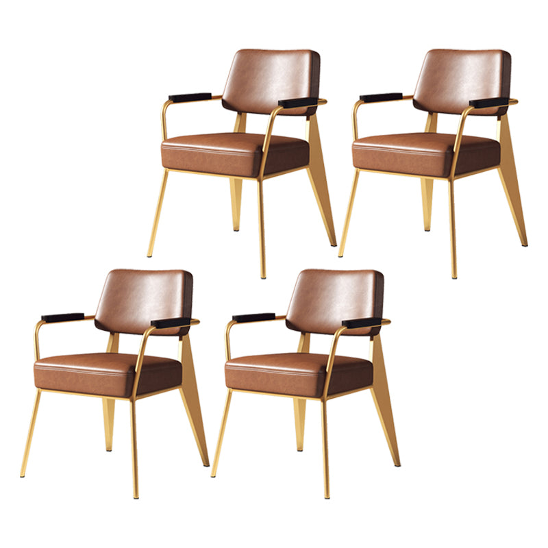 Indoor Scandinavian Arm Chair Open Back Upholstered Metal Dining Room Chair Coffee 4 Piece Set Clearhalo ' kitchen&dining_furn' 'Dining Chairs' 'Dining Tables & Seating' 'dining_chair' 'furn' 'furn_dining_chair' 'Furniture' 'furniture_dining_chair' 'Kitchen & Dining Furniture' 'kitchen' 4008904
