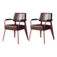 Indoor Scandinavian Arm Chair Open Back Upholstered Metal Dining Room Chair Red Brown 2 Piece Set Clearhalo ' kitchen&dining_furn' 'Dining Chairs' 'Dining Tables & Seating' 'dining_chair' 'furn' 'furn_dining_chair' 'Furniture' 'furniture_dining_chair' 'Kitchen & Dining Furniture' 'kitchen' 4008908