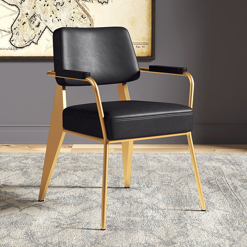 Indoor Scandinavian Arm Chair Open Back Upholstered Metal Dining Room Chair Clearhalo ' kitchen&dining_furn' 'Dining Chairs' 'Dining Tables & Seating' 'dining_chair' 'furn' 'furn_dining_chair' 'Furniture' 'furniture_dining_chair' 'Kitchen & Dining Furniture' 'kitchen' 4008909
