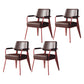 Indoor Scandinavian Arm Chair Open Back Upholstered Metal Dining Room Chair Red Brown 4 Piece Set Clearhalo ' kitchen&dining_furn' 'Dining Chairs' 'Dining Tables & Seating' 'dining_chair' 'furn' 'furn_dining_chair' 'Furniture' 'furniture_dining_chair' 'Kitchen & Dining Furniture' 'kitchen' 4008910
