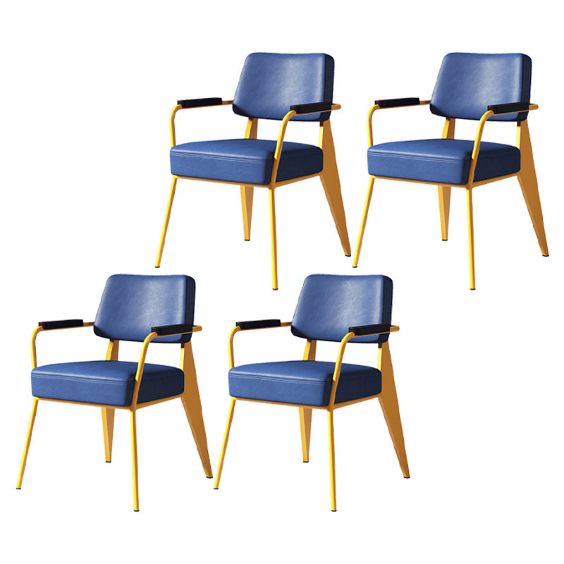 Indoor Scandinavian Arm Chair Open Back Upholstered Metal Dining Room Chair Blue 4 Piece Set Clearhalo ' kitchen&dining_furn' 'Dining Chairs' 'Dining Tables & Seating' 'dining_chair' 'furn' 'furn_dining_chair' 'Furniture' 'furniture_dining_chair' 'Kitchen & Dining Furniture' 'kitchen' 4008914