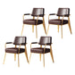 Indoor Scandinavian Arm Chair Open Back Upholstered Metal Dining Room Chair Dark Brown 4 Piece Set Clearhalo ' kitchen&dining_furn' 'Dining Chairs' 'Dining Tables & Seating' 'dining_chair' 'furn' 'furn_dining_chair' 'Furniture' 'furniture_dining_chair' 'Kitchen & Dining Furniture' 'kitchen' 4008920