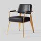 Indoor Scandinavian Arm Chair Open Back Upholstered Metal Dining Room Chair Gold-Black 1 Piece Clearhalo ' kitchen&dining_furn' 'Dining Chairs' 'Dining Tables & Seating' 'dining_chair' 'furn' 'furn_dining_chair' 'Furniture' 'furniture_dining_chair' 'Kitchen & Dining Furniture' 'kitchen' 4008924