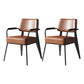 Indoor Scandinavian Arm Chair Open Back Upholstered Metal Dining Room Chair Dark Coffee 2 Piece Set Clearhalo ' kitchen&dining_furn' 'Dining Chairs' 'Dining Tables & Seating' 'dining_chair' 'furn' 'furn_dining_chair' 'Furniture' 'furniture_dining_chair' 'Kitchen & Dining Furniture' 'kitchen' 4008928