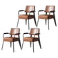 Indoor Scandinavian Arm Chair Open Back Upholstered Metal Dining Room Chair Dark Coffee 4 Piece Set Clearhalo ' kitchen&dining_furn' 'Dining Chairs' 'Dining Tables & Seating' 'dining_chair' 'furn' 'furn_dining_chair' 'Furniture' 'furniture_dining_chair' 'Kitchen & Dining Furniture' 'kitchen' 4008929