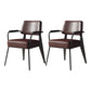 Indoor Scandinavian Arm Chair Open Back Upholstered Metal Dining Room Chair Brown 2 Piece Set Clearhalo ' kitchen&dining_furn' 'Dining Chairs' 'Dining Tables & Seating' 'dining_chair' 'furn' 'furn_dining_chair' 'Furniture' 'furniture_dining_chair' 'Kitchen & Dining Furniture' 'kitchen' 4008931