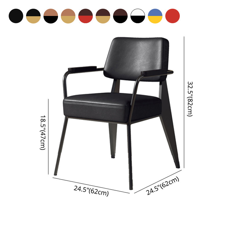 Indoor Scandinavian Arm Chair Open Back Upholstered Metal Dining Room Chair Clearhalo ' kitchen&dining_furn' 'Dining Chairs' 'Dining Tables & Seating' 'dining_chair' 'furn' 'furn_dining_chair' 'Furniture' 'furniture_dining_chair' 'Kitchen & Dining Furniture' 'kitchen' 4008933