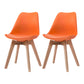 Scandinavian Beech Parsons Side Chair Matte Finish Leather Dining Chairs (Set of 2) Orange Set of 2 Clearhalo ' kitchen&dining_furn' 'Dining Chairs' 'Dining Tables & Seating' 'dining_chair' 'Furniture' 'furniture_dining_chair' 'Kitchen & Dining Furniture' 'kitchen' 4010391
