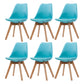 Scandinavian Beech Parsons Side Chair Matte Finish Leather Dining Chairs (Set of 2) Lake Blue Set of 6 Clearhalo ' kitchen&dining_furn' 'Dining Chairs' 'Dining Tables & Seating' 'dining_chair' 'Furniture' 'furniture_dining_chair' 'Kitchen & Dining Furniture' 'kitchen' 4010400