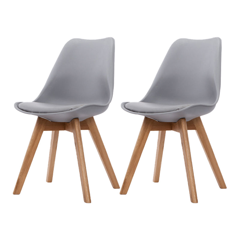 Scandinavian Beech Parsons Side Chair Matte Finish Leather Dining Chairs (Set of 2) Grey Set of 2 Clearhalo ' kitchen&dining_furn' 'Dining Chairs' 'Dining Tables & Seating' 'dining_chair' 'Furniture' 'furniture_dining_chair' 'Kitchen & Dining Furniture' 'kitchen' 4010402