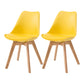 Scandinavian Beech Parsons Side Chair Matte Finish Leather Dining Chairs (Set of 2) Yellow Set of 2 Clearhalo ' kitchen&dining_furn' 'Dining Chairs' 'Dining Tables & Seating' 'dining_chair' 'Furniture' 'furniture_dining_chair' 'Kitchen & Dining Furniture' 'kitchen' 4010412