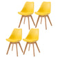 Scandinavian Beech Parsons Side Chair Matte Finish Leather Dining Chairs (Set of 2) Yellow Set of 4 Clearhalo ' kitchen&dining_furn' 'Dining Chairs' 'Dining Tables & Seating' 'dining_chair' 'Furniture' 'furniture_dining_chair' 'Kitchen & Dining Furniture' 'kitchen' 4010413