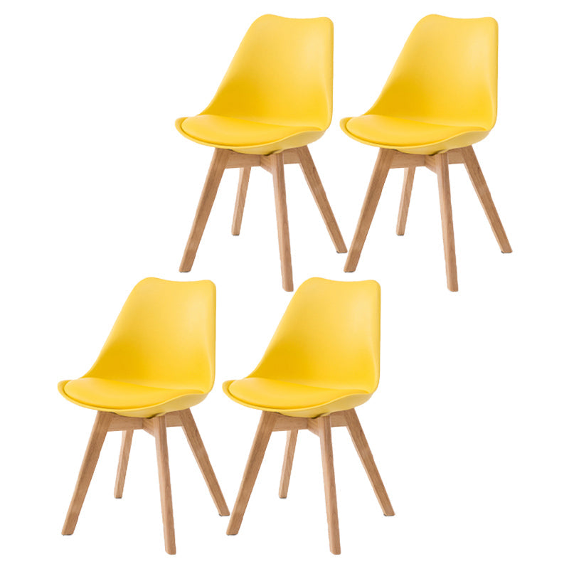 Scandinavian Beech Parsons Side Chair Matte Finish Leather Dining Chairs (Set of 2) Yellow Set of 4 Clearhalo ' kitchen&dining_furn' 'Dining Chairs' 'Dining Tables & Seating' 'dining_chair' 'Furniture' 'furniture_dining_chair' 'Kitchen & Dining Furniture' 'kitchen' 4010413