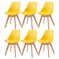 Scandinavian Beech Parsons Side Chair Matte Finish Leather Dining Chairs (Set of 2) Yellow Set of 6 Clearhalo ' kitchen&dining_furn' 'Dining Chairs' 'Dining Tables & Seating' 'dining_chair' 'Furniture' 'furniture_dining_chair' 'Kitchen & Dining Furniture' 'kitchen' 4010414