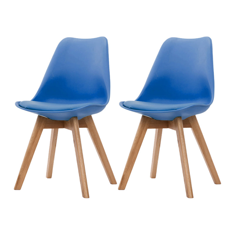 Scandinavian Beech Parsons Side Chair Matte Finish Leather Dining Chairs (Set of 2) Dark Blue Set of 2 Clearhalo ' kitchen&dining_furn' 'Dining Chairs' 'Dining Tables & Seating' 'dining_chair' 'Furniture' 'furniture_dining_chair' 'Kitchen & Dining Furniture' 'kitchen' 4010415