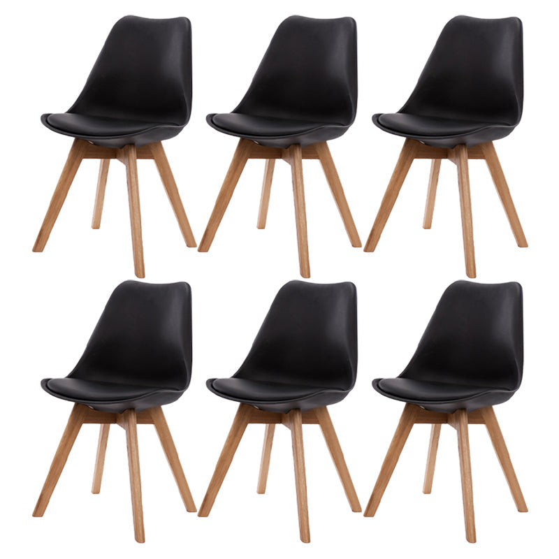 Scandinavian Beech Parsons Side Chair Matte Finish Leather Dining Chairs (Set of 2) Black Set of 6 Clearhalo ' kitchen&dining_furn' 'Dining Chairs' 'Dining Tables & Seating' 'dining_chair' 'Furniture' 'furniture_dining_chair' 'Kitchen & Dining Furniture' 'kitchen' 4010420