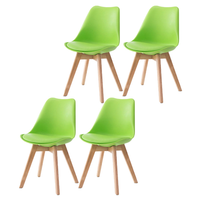 Scandinavian Beech Parsons Side Chair Matte Finish Leather Dining Chairs (Set of 2) Green Set of 4 Clearhalo ' kitchen&dining_furn' 'Dining Chairs' 'Dining Tables & Seating' 'dining_chair' 'Furniture' 'furniture_dining_chair' 'Kitchen & Dining Furniture' 'kitchen' 4010422