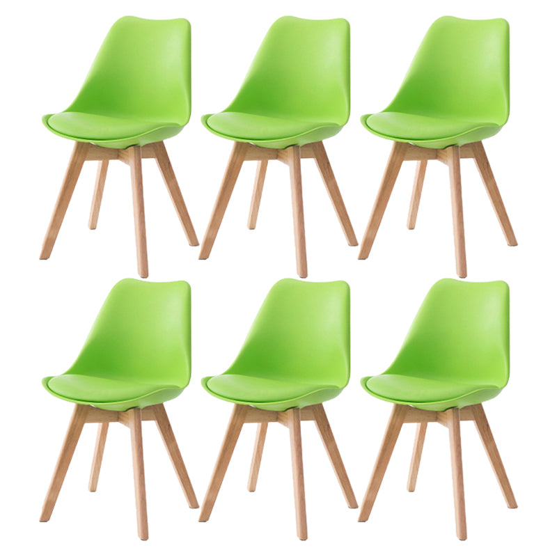 Scandinavian Beech Parsons Side Chair Matte Finish Leather Dining Chairs (Set of 2) Green Set of 6 Clearhalo ' kitchen&dining_furn' 'Dining Chairs' 'Dining Tables & Seating' 'dining_chair' 'Furniture' 'furniture_dining_chair' 'Kitchen & Dining Furniture' 'kitchen' 4010423