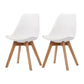 Scandinavian Beech Parsons Side Chair Matte Finish Leather Dining Chairs (Set of 2) White Set of 2 Clearhalo ' kitchen&dining_furn' 'Dining Chairs' 'Dining Tables & Seating' 'dining_chair' 'Furniture' 'furniture_dining_chair' 'Kitchen & Dining Furniture' 'kitchen' 4010424