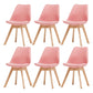 Scandinavian Beech Parsons Side Chair Matte Finish Leather Dining Chairs (Set of 2) Pink Set of 6 Clearhalo ' kitchen&dining_furn' 'Dining Chairs' 'Dining Tables & Seating' 'dining_chair' 'Furniture' 'furniture_dining_chair' 'Kitchen & Dining Furniture' 'kitchen' 4010429