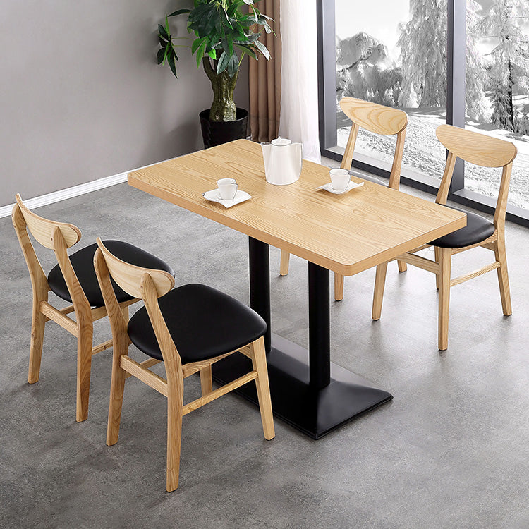 Metal Contemporary Dining Table Wood Top Table for Dining Room Clearhalo ' dining_table' 'Dining Tables & Seating' 'Dining Tables' 'furn' 'furn_dining_table' 'Furniture' 'furniture_dining_table' 'Kitchen & Dining Furniture' 'kitchen&dining_furn' 'kitchen' 'kitchen_dining_table' 4020488