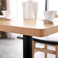 Metal Contemporary Dining Table Wood Top Table for Dining Room Clearhalo ' dining_table' 'Dining Tables & Seating' 'Dining Tables' 'furn' 'furn_dining_table' 'Furniture' 'furniture_dining_table' 'Kitchen & Dining Furniture' 'kitchen&dining_furn' 'kitchen' 'kitchen_dining_table' 4020492