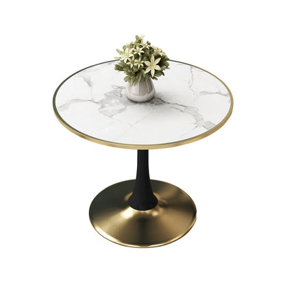 31.5'' Traditional Luxury Dining Table Round Table with Metal Tulip Base White Without Chairs Clearhalo ' dining_table' 'Dining Tables & Seating' 'Dining Tables' 'furn' 'furn_dining_table' 'Furniture' 'furniture_dining_table' 'Kitchen & Dining Furniture' 'kitchen&dining_furn' 'kitchen' 'kitchen_dining_table' 4020505