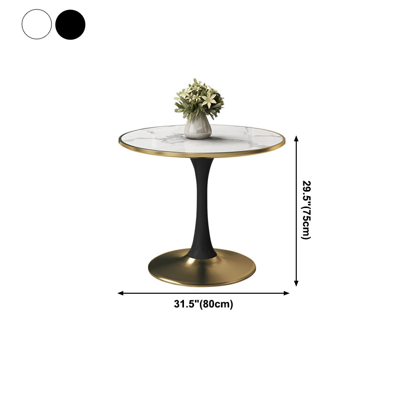 31.5'' Traditional Luxury Dining Table Round Table with Metal Tulip Base Clearhalo ' dining_table' 'Dining Tables & Seating' 'Dining Tables' 'furn' 'furn_dining_table' 'Furniture' 'furniture_dining_table' 'Kitchen & Dining Furniture' 'kitchen&dining_furn' 'kitchen' 'kitchen_dining_table' 4020521
