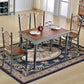 Rectangle 4 Legs Retro Modern Dining Table Two-Color Fixed Table of Solid Wood Natural Without Chairs Clearhalo ' dining_table' 'Dining Tables & Seating' 'Dining Tables' 'furn' 'furn_dining_table' 'Furniture' 'furniture_dining_table' 'Kitchen & Dining Furniture' 'kitchen&dining_furn' 'kitchen' 'kitchen_dining_table' 4020525