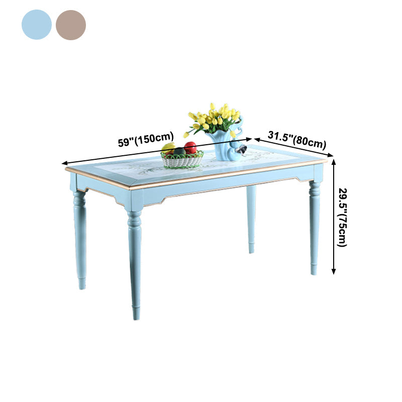 Rectangle 4 Legs Retro Modern Dining Table Two-Color Fixed Table of Solid Wood Clearhalo ' dining_table' 'Dining Tables & Seating' 'Dining Tables' 'furn' 'furn_dining_table' 'Furniture' 'furniture_dining_table' 'Kitchen & Dining Furniture' 'kitchen&dining_furn' 'kitchen' 'kitchen_dining_table' 4020534